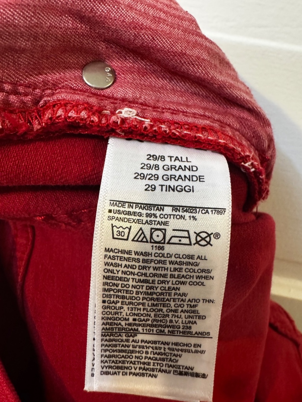 Gap Red Jeans - Straight Leg - Picture 4 of 6